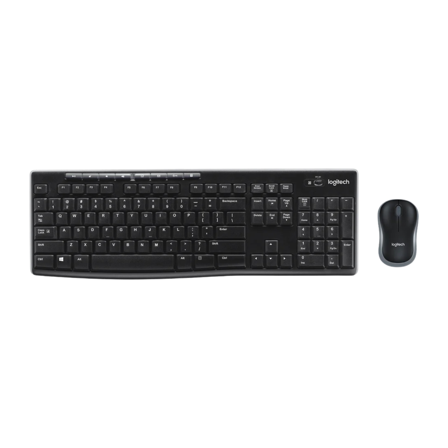 Logitech MK270r Wireless Keyboard and Mouse Combo for Windows, 2.4 GHz Wireless, Spill-Resistant Design, 8 Multimedia & Shortcut Keys, 3-Year Battery Life, PC/Laptop Black
