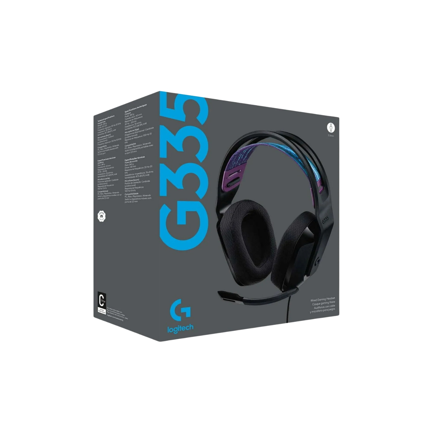 Logitech G335 Wired Gaming Headset, with Microphone, 3.5mm Audio Jack