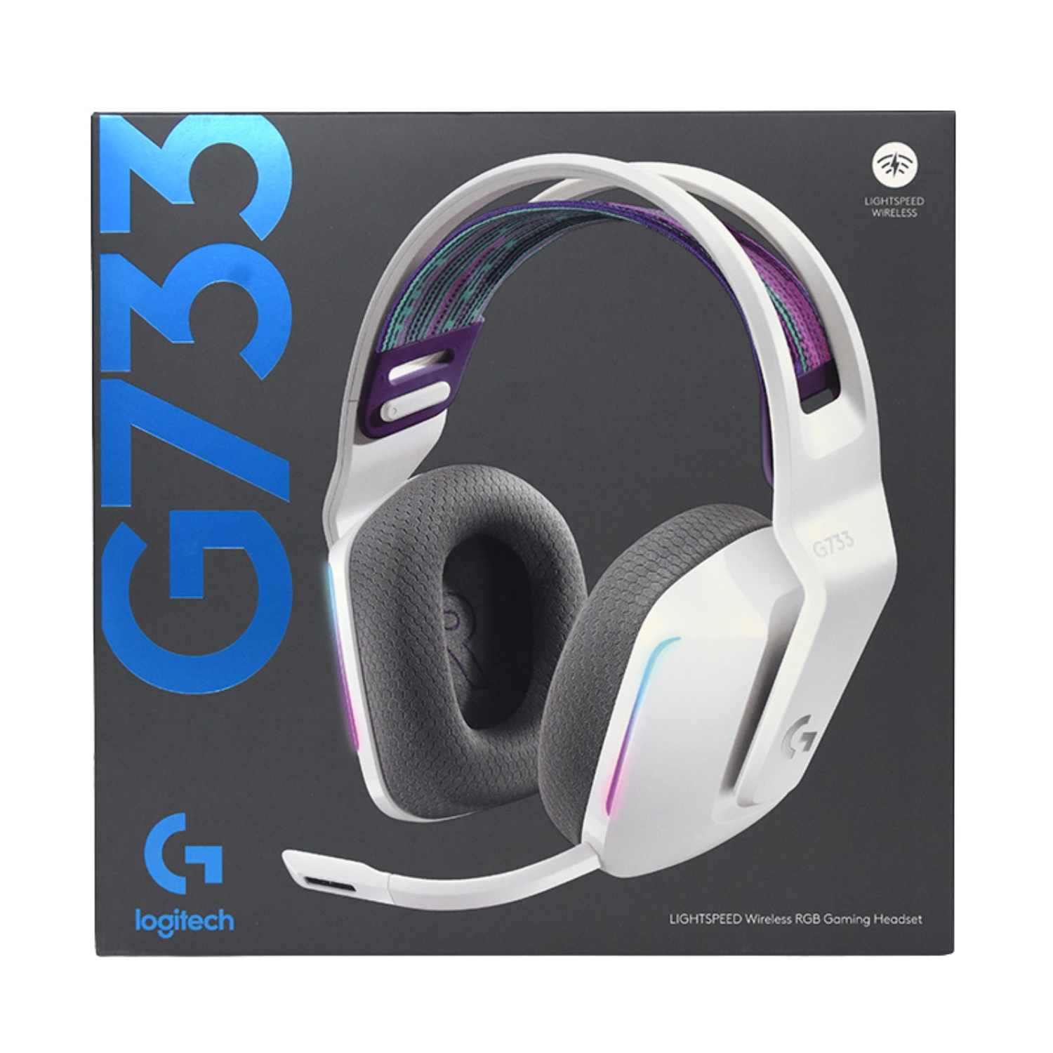 Logitech G733 Lightspeed Wireless Gaming Headset with Suspension Headband, LIGHTSYNC RGB, Blue VO!CE mic Technology and PRO-G Audio Drivers
