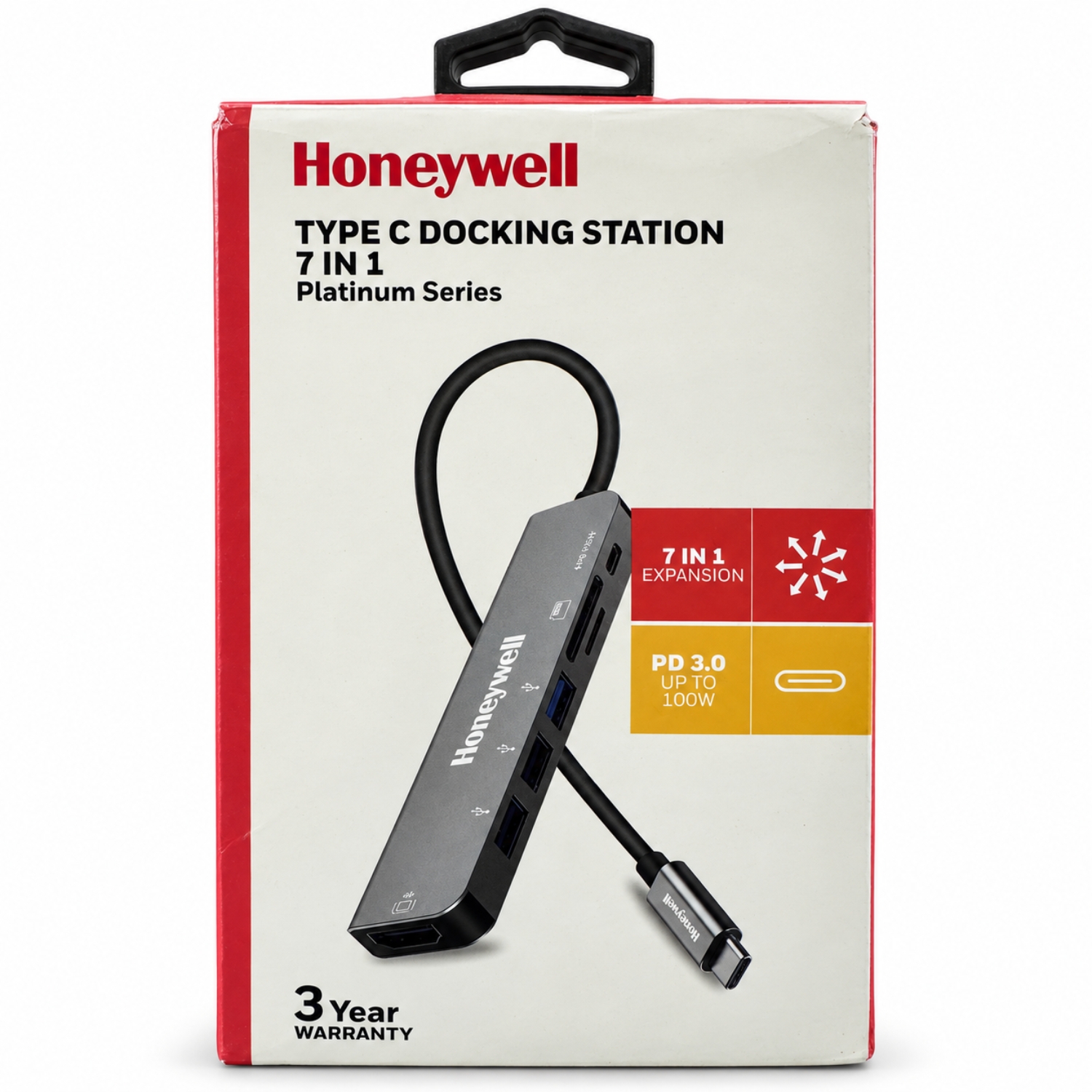 Honeywell 7-in-1 TypeC Docking Station with 4K HDMI,1xUSB 3.0, 2xUSB 2.0 & TypeC 3.0 PD 100W Charging Port, SD & Micro SD Slot,for All Type C Devices- MacBook,Laptop, Thunderbolt 3,PC