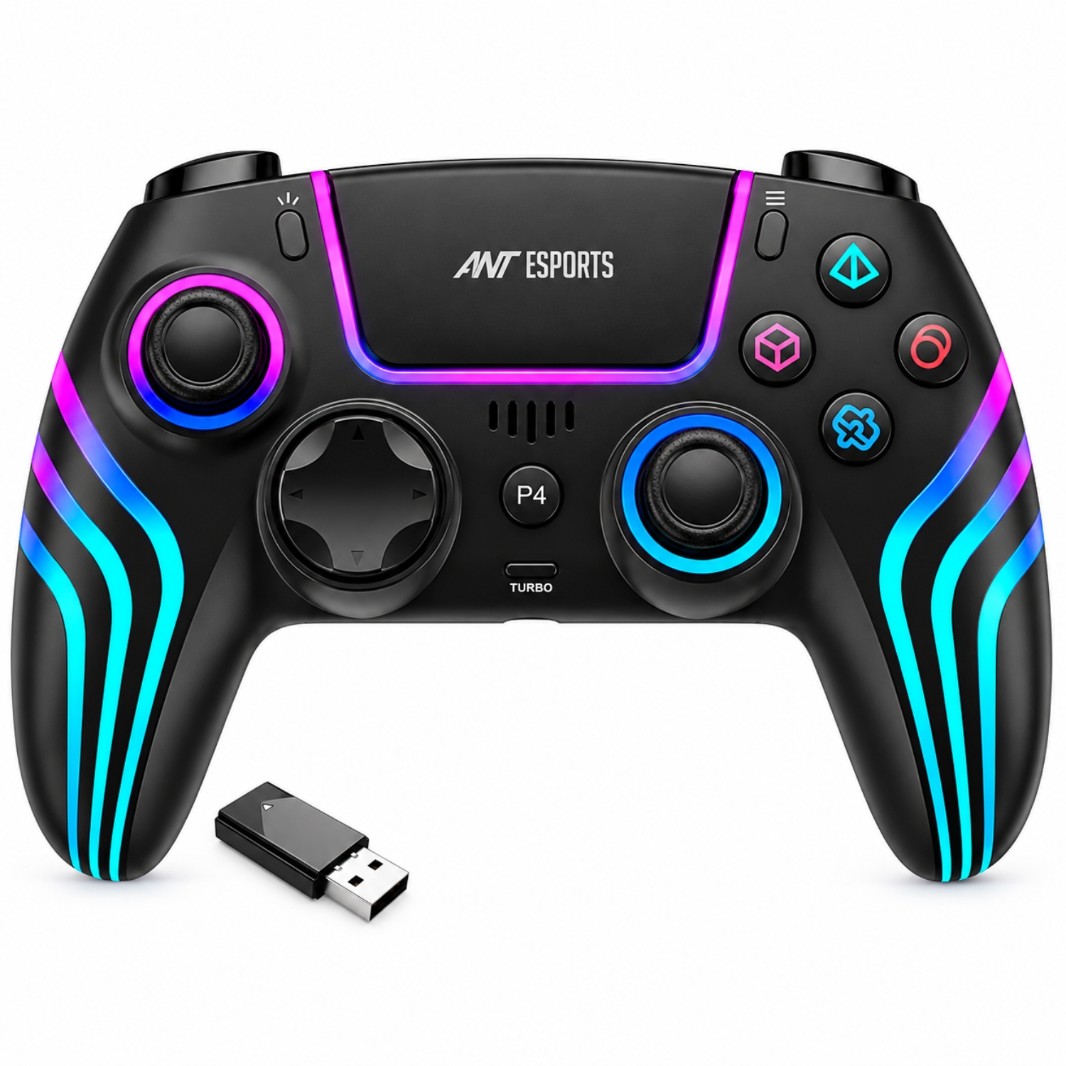 Ant Esports GP400 Wireless Gaming Controller for PC, PS4,Android,iOS, Steam Deck & Switch | Hall Effect Joysticks | Bluetooth & 2.4GHz Wireless | Dual Vibration | Motion Control | RGB Lighting | Black