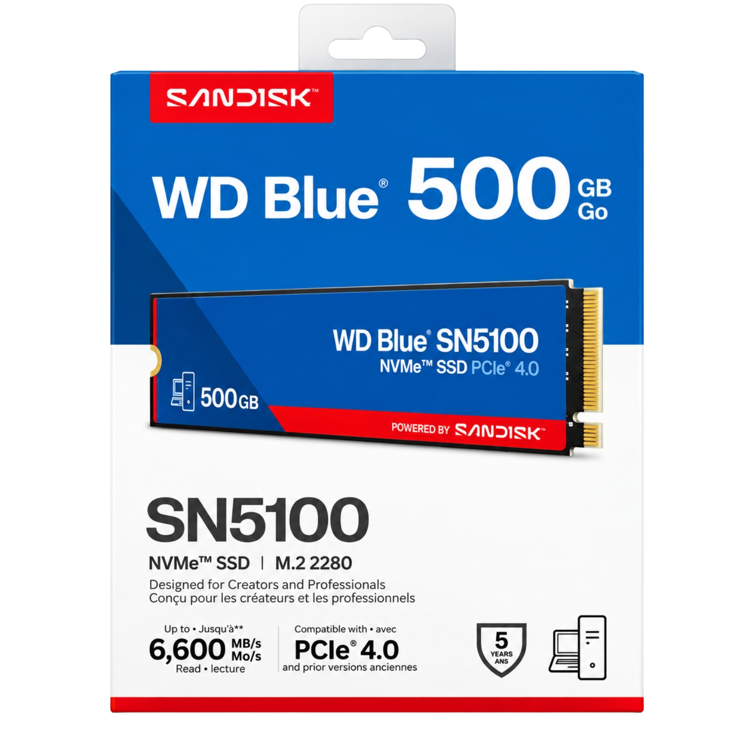 WD Internal SSD 500GB NVMe 2280 Blue (SN5100)