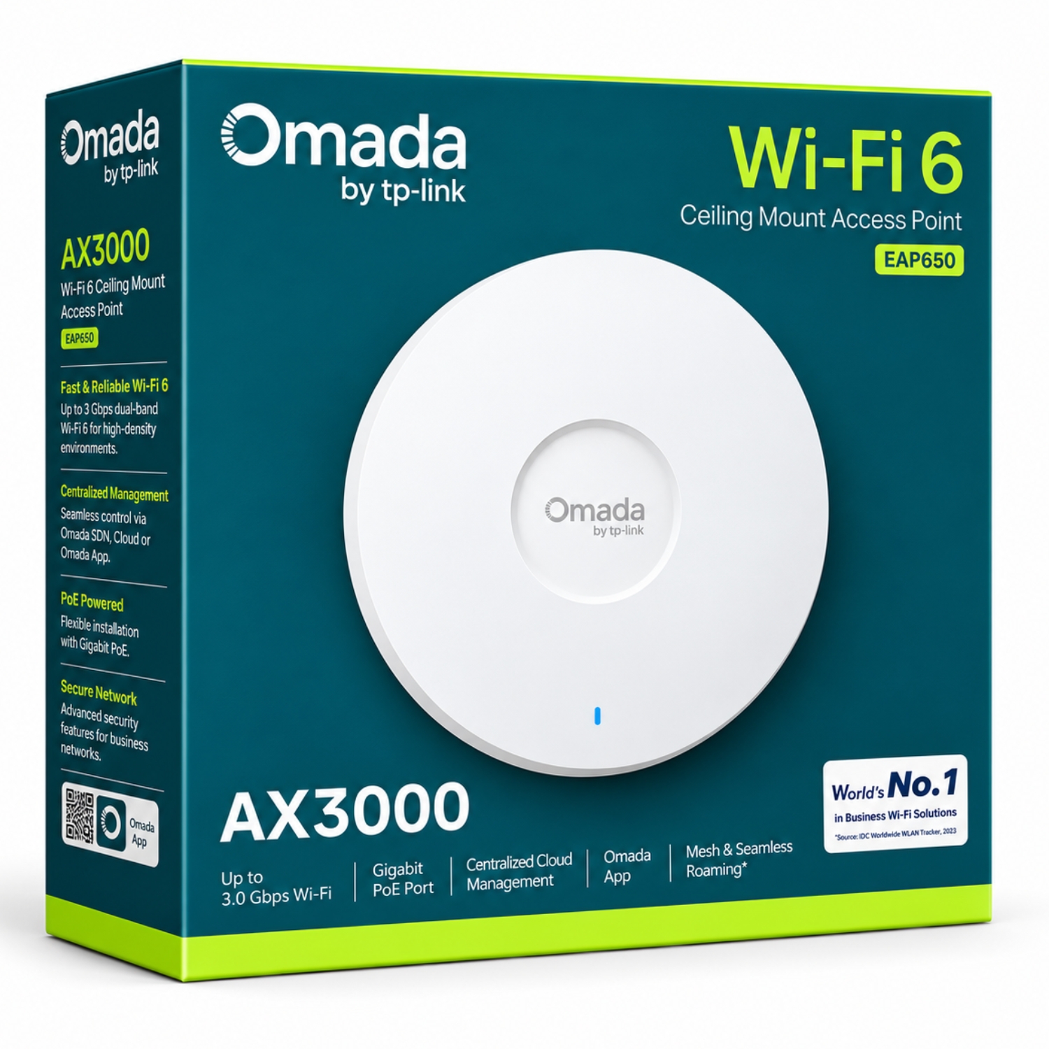 TP-Link Omada EAP650 AX3000 Dual Band Wi-Fi 6 Ceiling Mount Access Point
