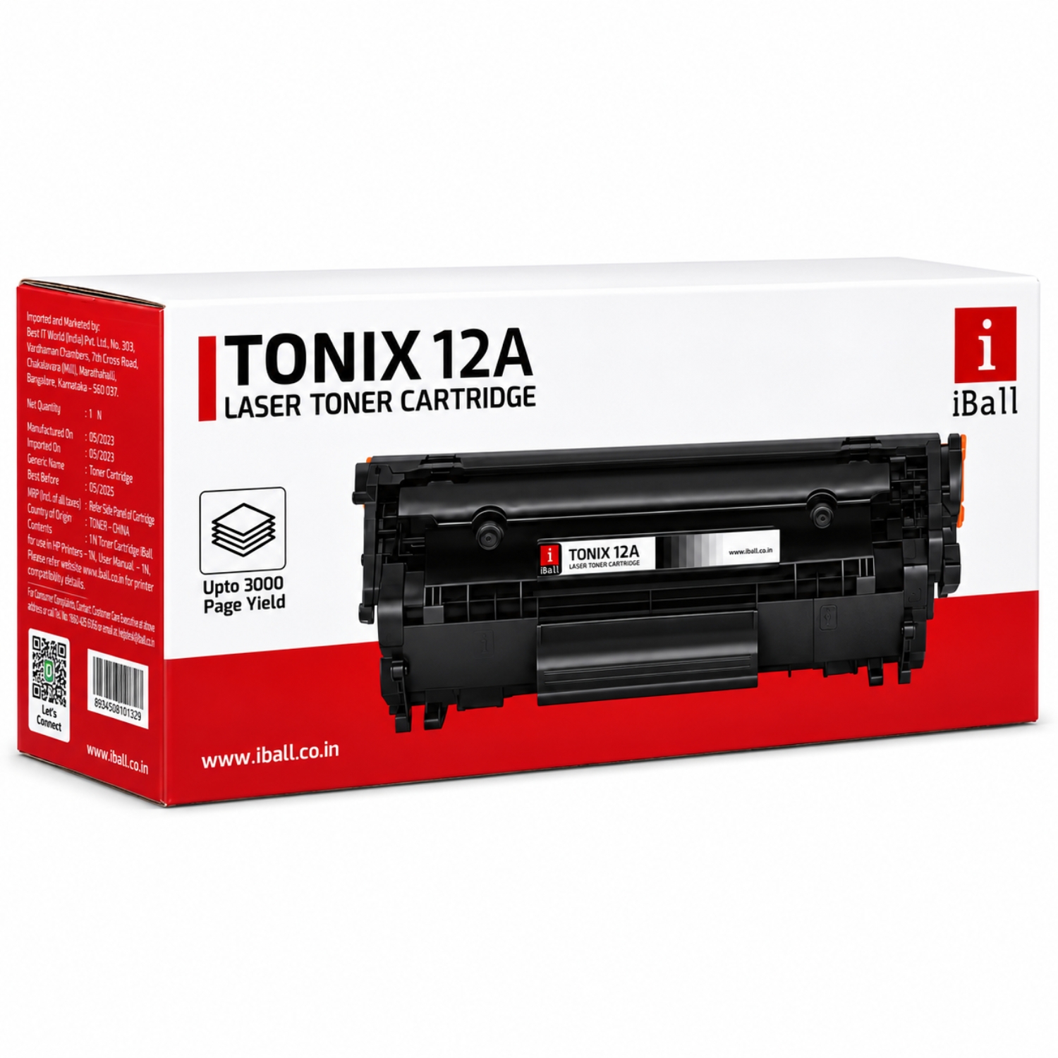 iBall TONIX 12A Black Compatible Laser Toner Cartridge for HP LaserJet Printers